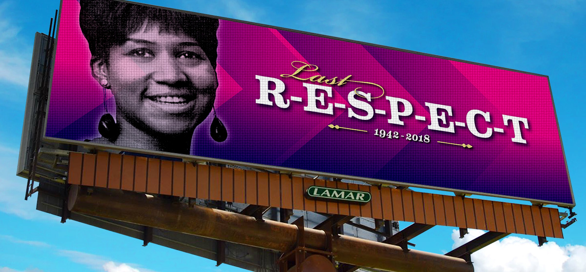 Lamar Advertising creates tribute for Aretha Franklin